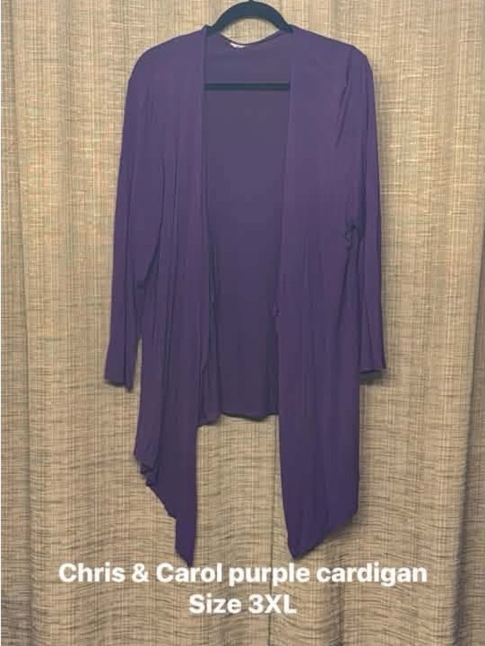 Chris & Carol Deep Purple Open-Front Cardigan